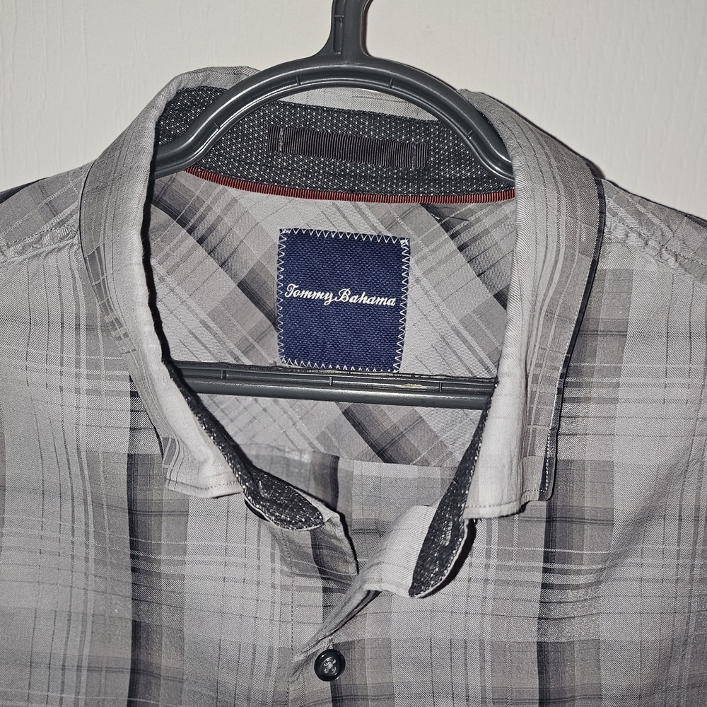 Tommy Bahama Gray Casual Button Down Shirt - Picture 2 of 8